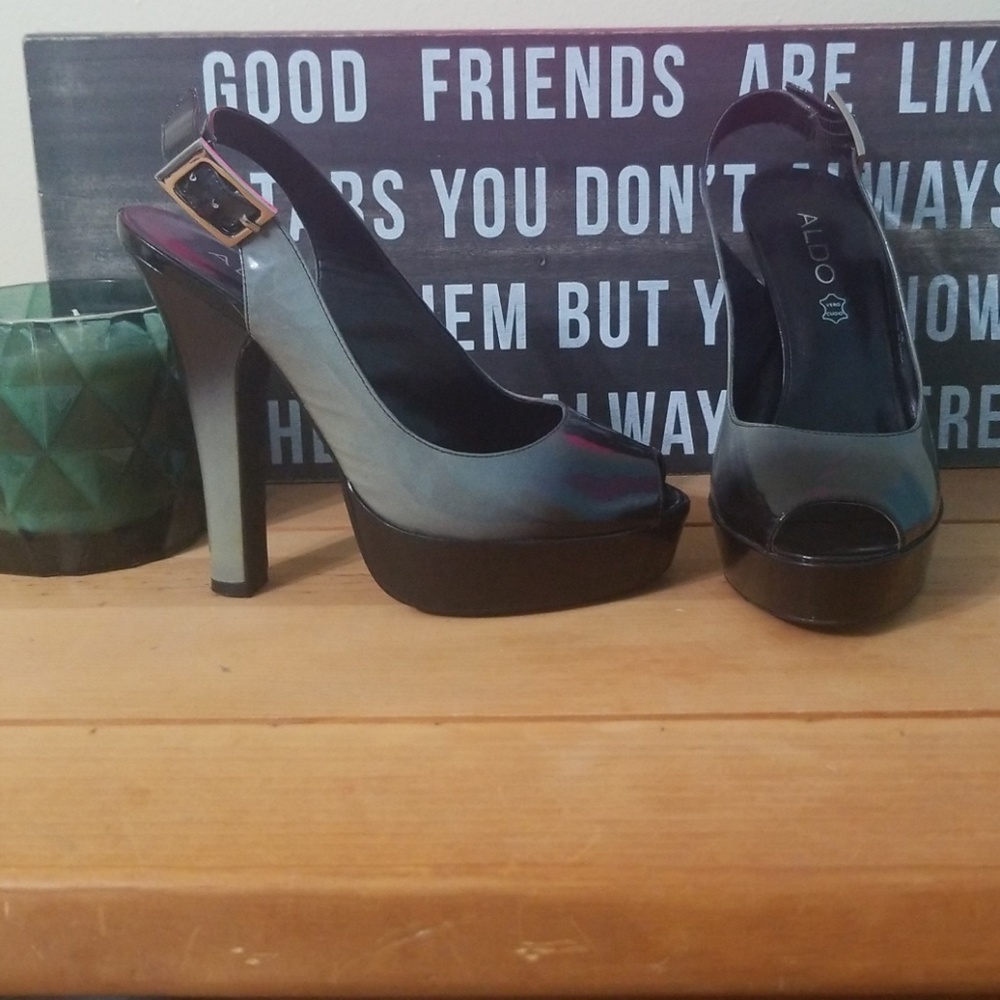 Aldo leather ombre peeptoe heels 38 sz.7.5